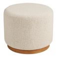 Daisy Pouf - Round - Beige Boucle - Fabric