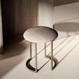 Essenza Italian Stool - Round - Grey - Fabric and Metal