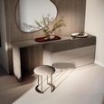 Essenza Italian Stool - Round - Grey - Fabric and Metal