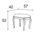 Verdi Italian Grey Padded French Style Dressing Stool thumbnail 2