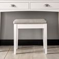 Hampstead White Stool Pebble Grey Fabric thumbnail