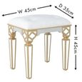 Casablanca Stool - Mirrored - Gold Trim