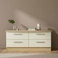 Knightsbridge Bed Box - Cream Gloss and Light Oak
