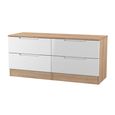 Milan Bed Box - White Gloss and Oak