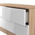 Milan Bed Box - White Gloss and Oak