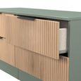 Java Fluted Bed Box - 4 Drawer - Natural and Reed Green