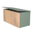 Java Fluted Blanket Box - 1 Door - Natural and Reed Green