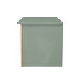 Java Fluted Blanket Box - 1 Door - Natural and Reed Green