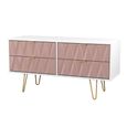 Diamond Bed Box - with Gold Hairpin Legs - Pink and White
