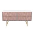 Diamond Bed Box - with Gold Hairpin Legs - Pink and White