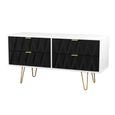 Diamond Bed Box - with Gold Hairpin Legs - Black and White