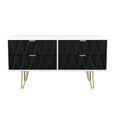 Diamond Bed Box - with Gold Hairpin Legs - Black and White