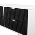 Diamond Bed Box - with Gold Hairpin Legs - Black and White