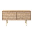 Diamond Bed Box - with Gold Hairpin Legs - Oak