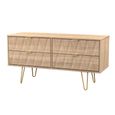 Diamond Bed Box - with Gold Hairpin Legs - Oak