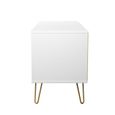 Diamond Bed Box - with Gold Hairpin Legs - White