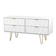 Diamond Bed Box - with Gold Hairpin Legs - White