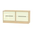 Monaco Bed Box - Cream Gloss and Light Oak