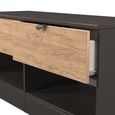 Bora Bed Box - 2 Drawer - Open Shelf - Gold Craft Oak and Graphite