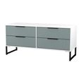 Fluted Bed Box - 4 Drawer - Duck and White Matt