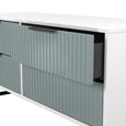 Fluted Bed Box - 4 Drawer - Duck and White Matt
