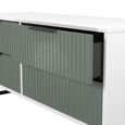 Fluted Bed Box - 4 Drawer - Reed Green and White Matt