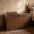 Tibetan Hand Painted Storage Trunk - Multi-Color - Wood