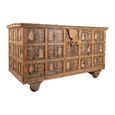 Carved Storage Trunk -  Multi-Color - Wooden