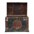 Distressed Hand Painted Storage Trunk - Weathered Black - Wooden