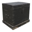 Distressed Storage Trunk - Black - Wooden