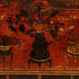 Hand Painted Storage Trunk - Rich Red - Wooden