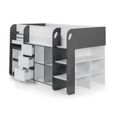 Saturn Midsleeper Bed - White and Grey