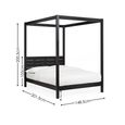 Roxanne 4 Poster Canopy Bed - Black - Sizes Available