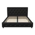 Dakota Fabric Bed - Black - Sizes Available - 4026009UK