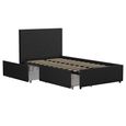 Novogratz Kelly Bed with Storage - Dark Grey -  3ft Single - 4296419NUK