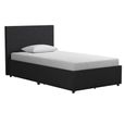 Novogratz Kelly Bed with Storage - Dark Grey -  3ft Single - 4296419NUK
