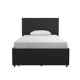 Novogratz Kelly Bed with Storage - Dark Grey -  3ft Single - 4296419NUK