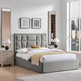 Clarke Ottoman Storage Bed - Silver Fabric - Sizes Available