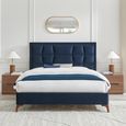 Clarke Bed - Navy Fabric - Sizes Available
