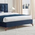 Clarke Bed - Navy Fabric - Sizes Available