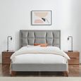 Clarke Bed - Silver Fabric - Sizes Available