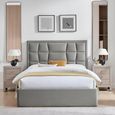 Clarke Ottoman Storage Bed - Silver Fabric - Sizes Available