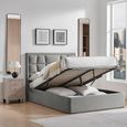 Clarke Ottoman Storage Bed - Silver Fabric - Sizes Available