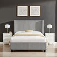Gibson Bed - Grey Fabric - Sizes Available