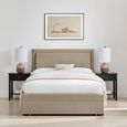 Lawson Storage Bed - 2 Drawer - Taupe Fabric - Sizes Available