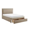 Lawson Storage Bed - 2 Drawer - Taupe Fabric - Sizes Available