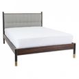 Bali Bed - Grey and Dark Ebony - Fabric and Wood - Sizes Available