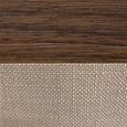 Calla Bed - 4ft 6in Double - Beige and Walnut - Fabric and Dark Wood