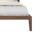 Calla Bed - 4ft 6in Double - Grey and Walnut - Fabric and Dark Wood