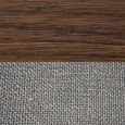 Calla Bed - 5ft King Size - Grey and Walnut - Fabric and Dark Wood